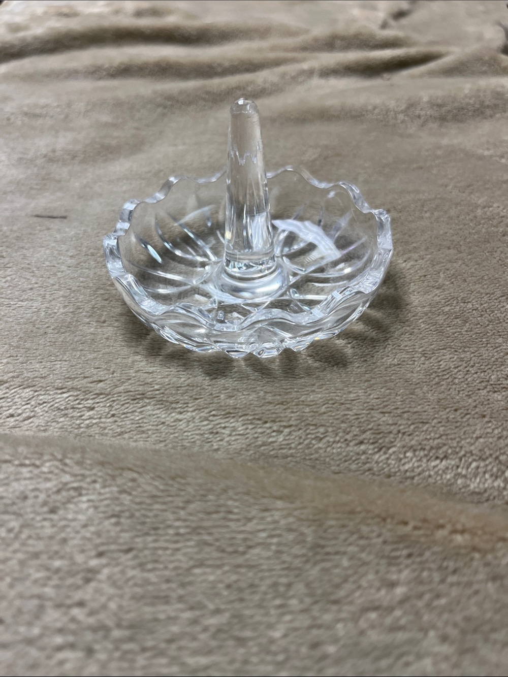 Clear Glass Ring Holder Dish - Transparent Jewelry Organizer